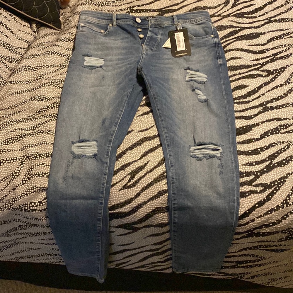 BRAND NEW!Super skinny multi rip Jeans light blue 36R